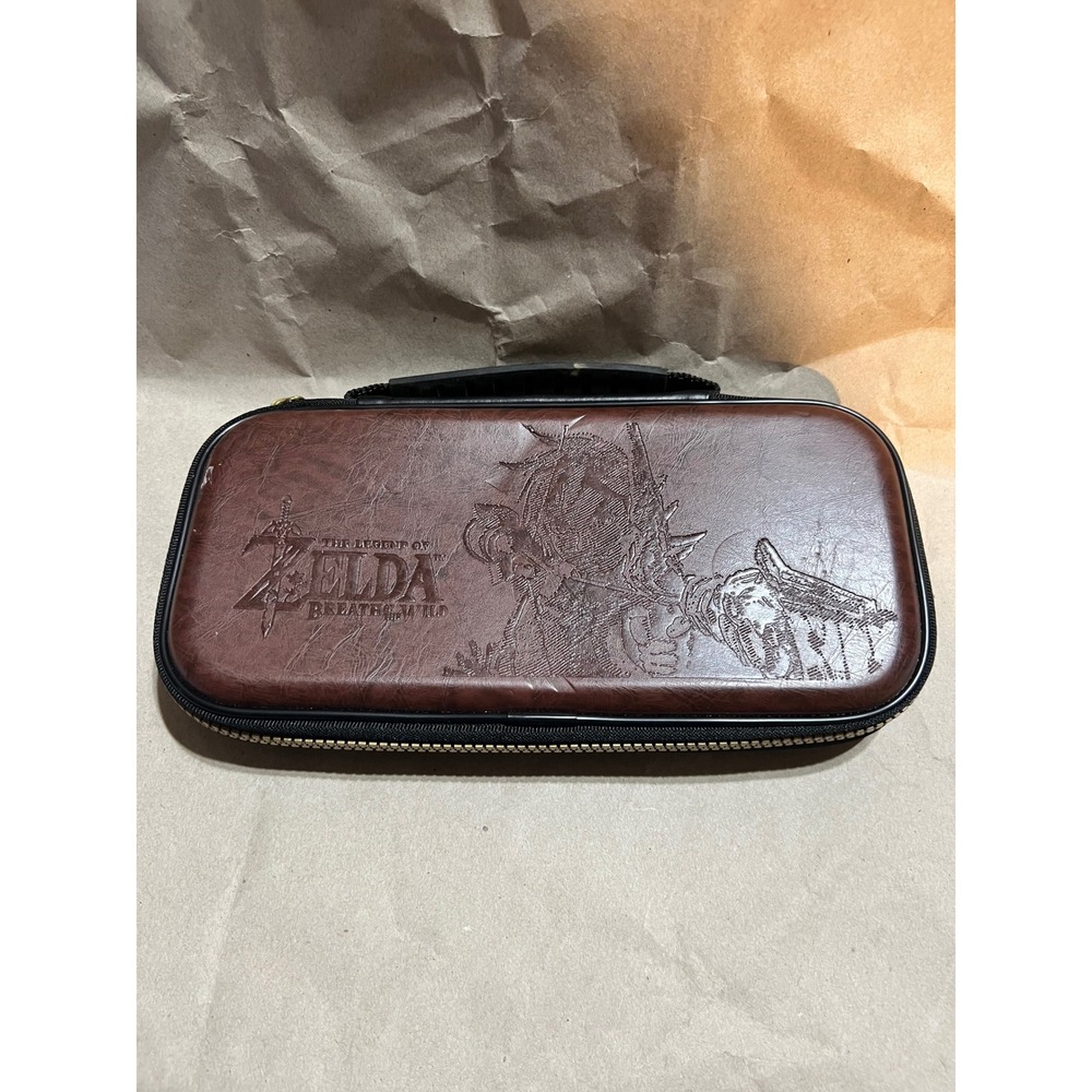 Nintendo Switch Zelda Breath of‎ the Wild Case Brown Faux Leather Link Archer